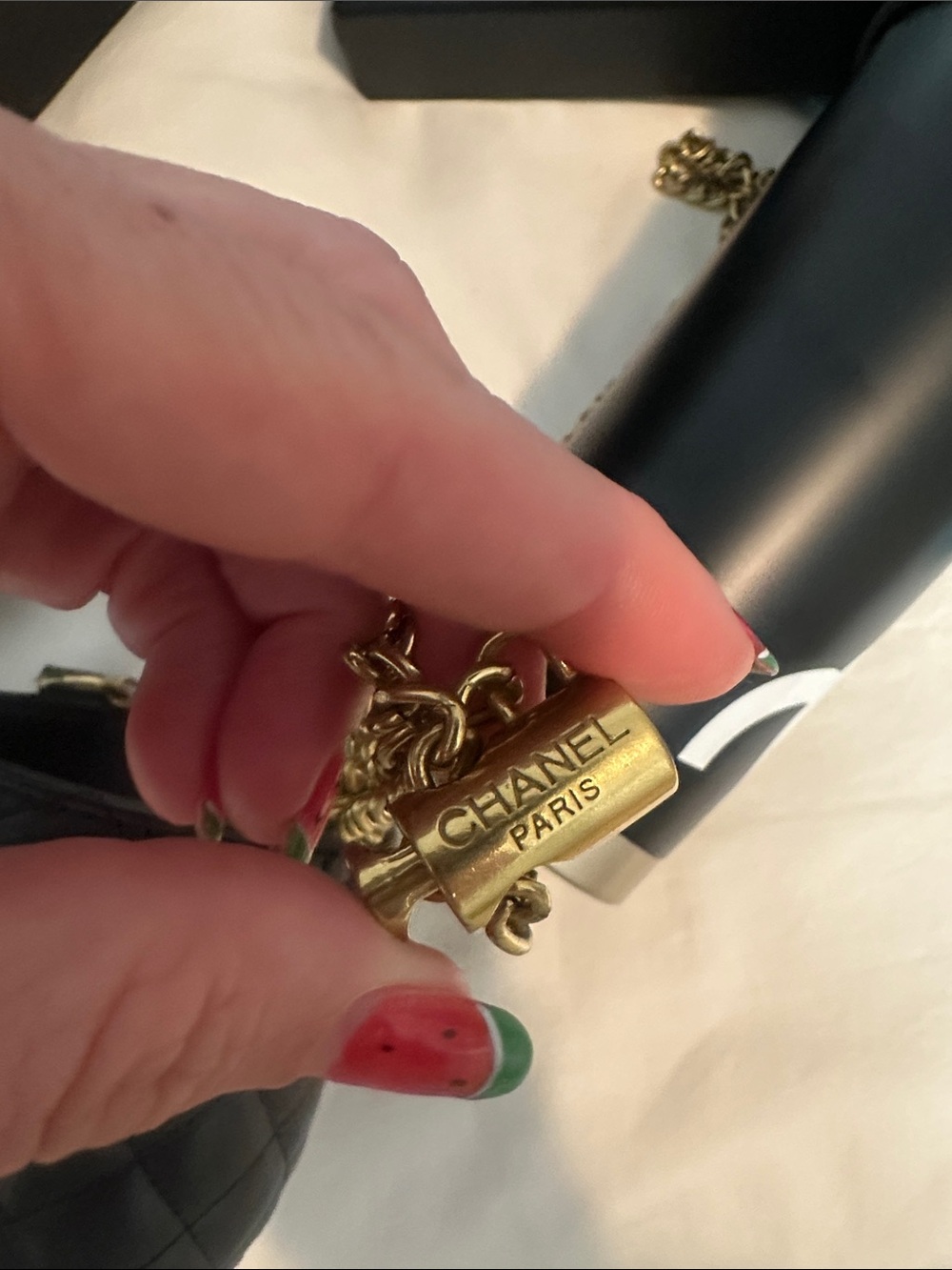GWP - Quilted Lambskin Chain Bottle Holder - Picture 5 of 8